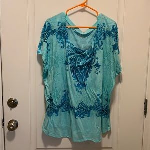 Lane Bryant blue and dark blue shirt